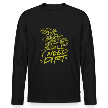 Motocross - Männer Premium Bio Langarmshirt - Schwarz - Vorne - Nico (187cm)