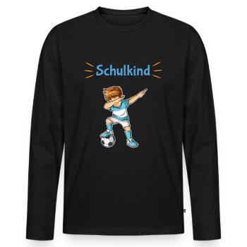 Schule Einschulung Schulanfang Schultüte Fußball - Männer Premium Bio Langarmshirt - Schwarz - Vorne - Nico (187cm)