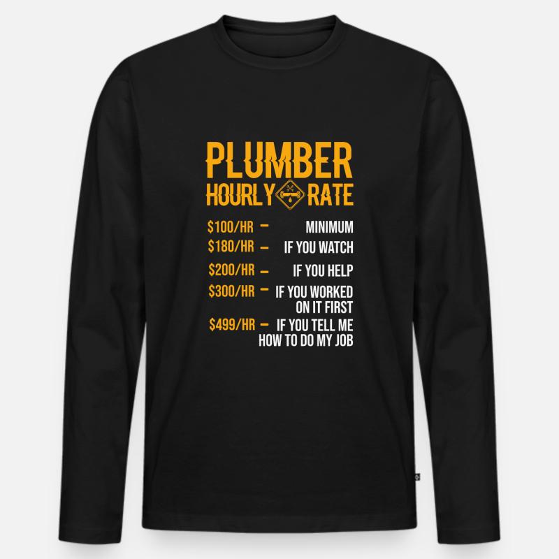 Klempner - Männer Premium Bio Langarmshirt - Schwarz