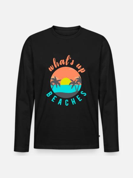 what's up beaches - Men's Premium Organic Long Sleeve Shirt - black