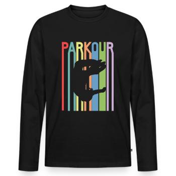 Parkour - T-shirt manches longues Premium bio Homme - noir - Devant - Nico (187cm)