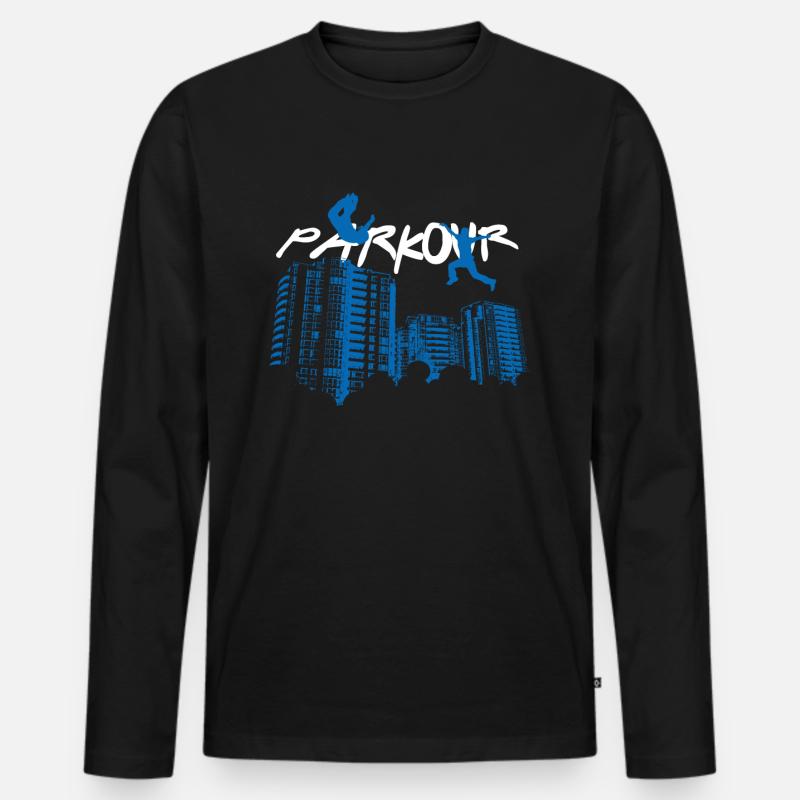 Parkour - Männer Premium Bio Langarmshirt - Schwarz