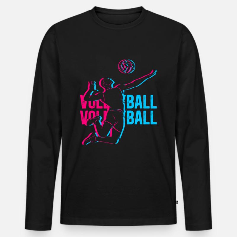 Volleyball - Männer Premium Bio Langarmshirt - Schwarz