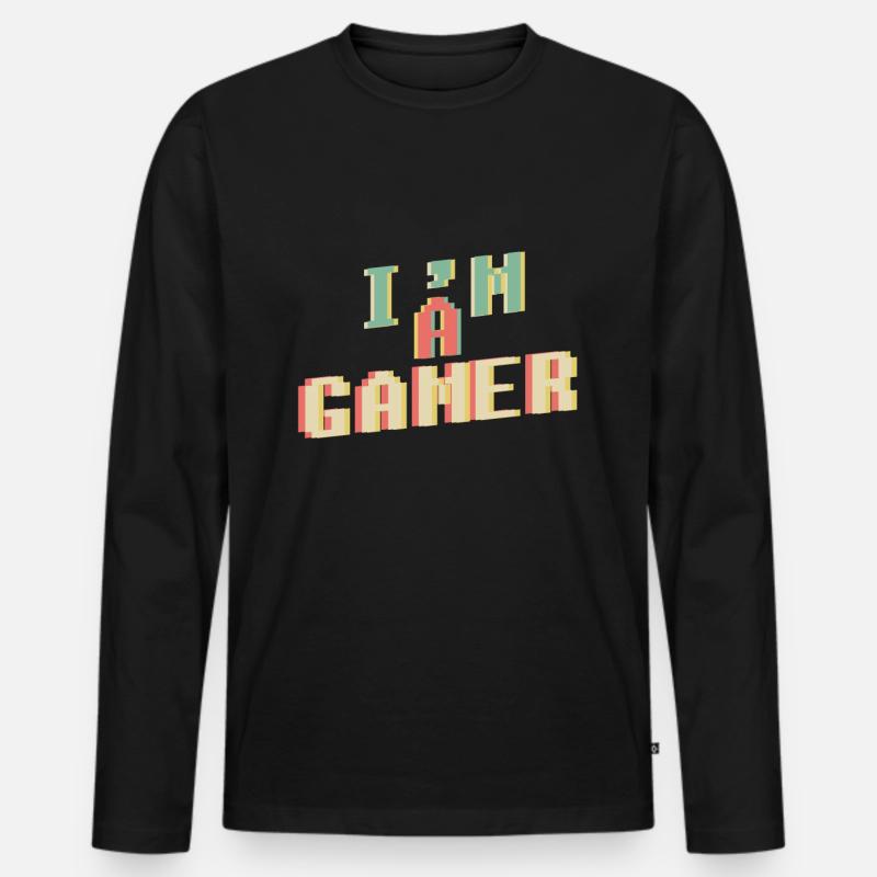 I am a Gamer - Männer Premium Bio Langarmshirt - Schwarz
