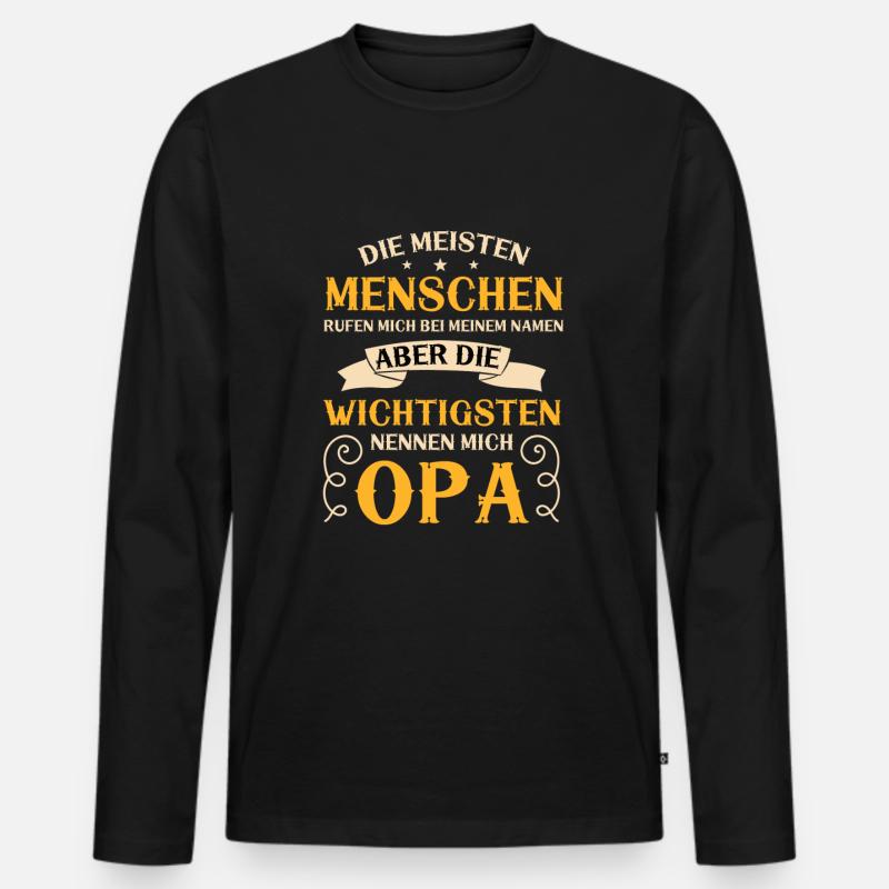 Opa - Männer Premium Bio Langarmshirt - Schwarz
