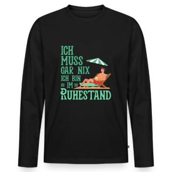 Ruhestand - Männer Premium Bio Langarmshirt - Schwarz - Vorne - Nico (187cm)