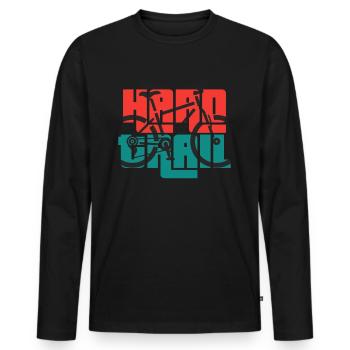 Vélo Train Dur - T-shirt manches longues Premium bio Homme - noir - Devant - Nico (187cm)