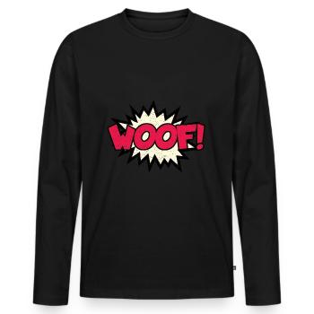 Woof! - T-shirt manches longues Premium bio Homme - noir - Devant - Nico (187cm)