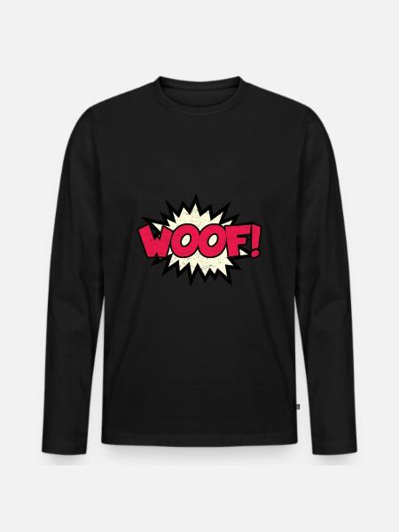 Woof! - Men's Premium Organic Long Sleeve Shirt - black