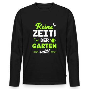 Jardin - T-shirt manches longues Premium bio Homme - noir - Devant - Nico (187cm)