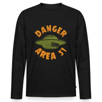 DANGER area 51 - Men's Premium Organic Long Sleeve Shirt - black - Front - Nico (187cm)