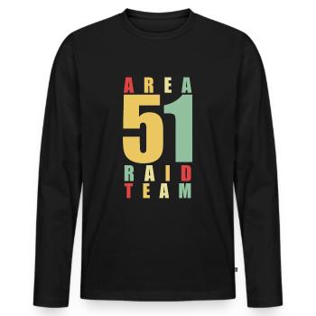 Équipe Area 51 Raid - T-shirt manches longues Premium bio Homme - noir - Devant - Nico (187cm)