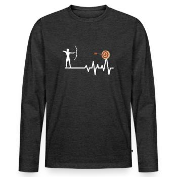 Bogenschießen - Männer Premium Bio Langarmshirt - Anthrazit meliert - Vorne - Nico (187cm)