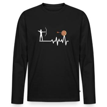 Bogenschießen - Männer Premium Bio Langarmshirt - Schwarz - Vorne - Nico (187cm)