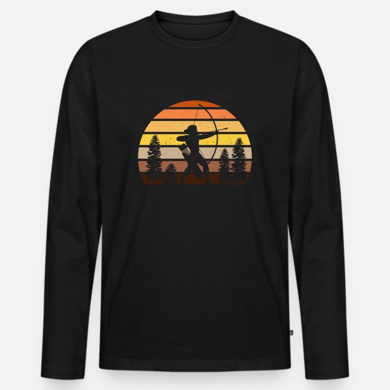 Bogenschießen - Männer Premium Bio Langarmshirt - Schwarz