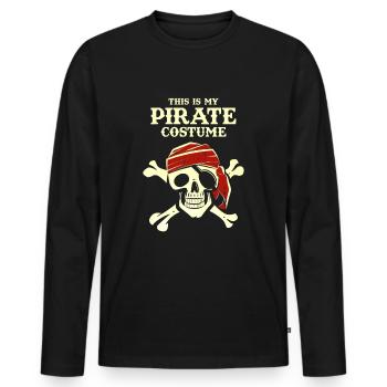 Costume Pirate - T-shirt manches longues Premium bio Homme - noir - Devant - Nico (187cm)