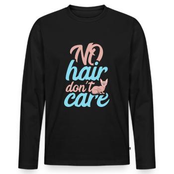 PAS DE SOINS CHEVEUX SPHINX CAT - T-shirt manches longues Premium bio Homme - noir - Devant - Nico (187cm)