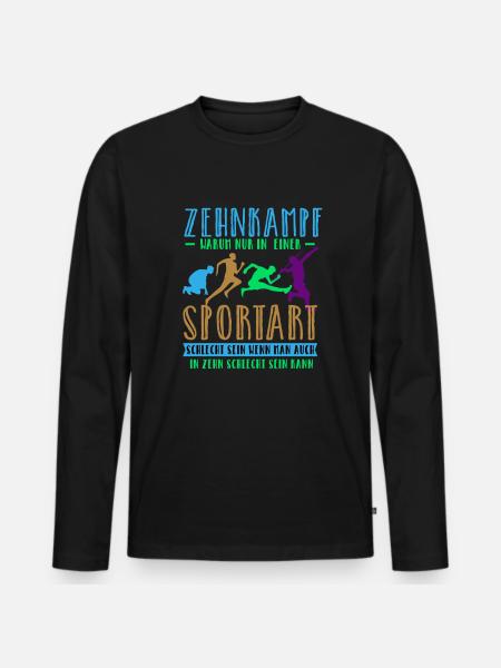 Zehnkampf - Männer Premium Bio Langarmshirt - Schwarz