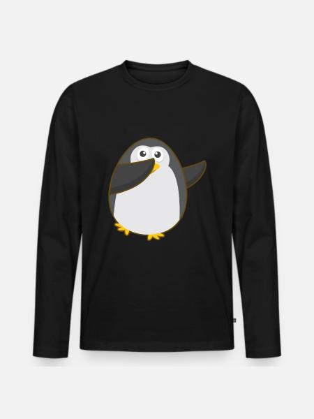 PENGUIN DAB - Men's Premium Organic Long Sleeve Shirt - black