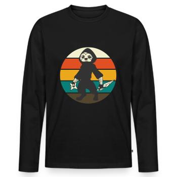 NINJA SLOTH PARESSEUX - T-shirt manches longues Premium bio Homme - noir - Devant - Nico (187cm)