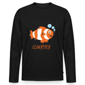 clownfisch - Männer Premium Bio Langarmshirt - Schwarz - Vorne - Nico (187cm)