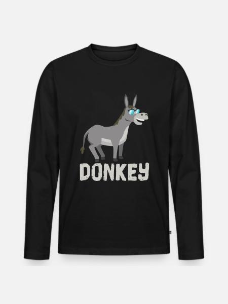 DONKEY SUNGLASSES DONKEY - Men's Premium Organic Long Sleeve Shirt - black