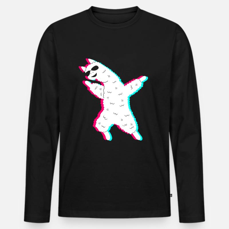 ALPACA ALPAKA - Männer Premium Bio Langarmshirt - Schwarz