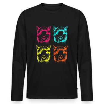 Alpaka - Männer Premium Bio Langarmshirt - Schwarz - Vorne - Nico (187cm)