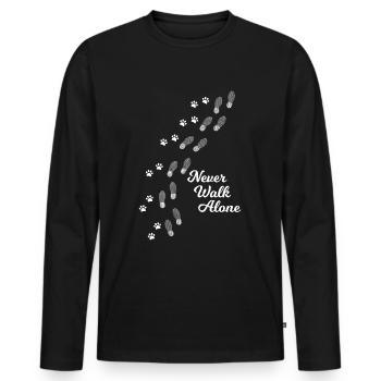 Ne marchez jamais seul - Dog Dog Gassi - T-shirt manches longues Premium bio Homme - noir - Devant - Nico (187cm)