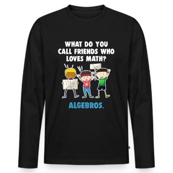maths - Men's Premium Organic Long Sleeve Shirt - black - Front - Nico (187cm)