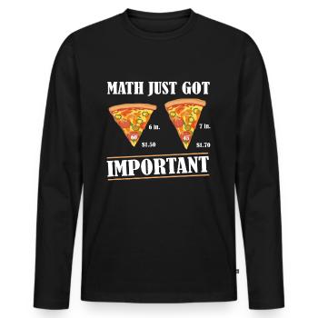 maths - Men's Premium Organic Long Sleeve Shirt - black - Front - Nico (187cm)