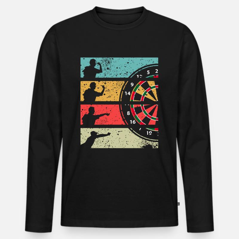 Dart - Männer Premium Bio Langarmshirt - Schwarz