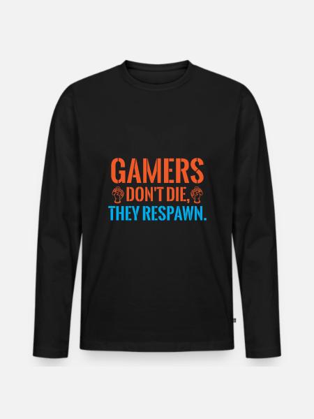 GAMER GAME LOVER GAME PARTY - Männer Premium Bio Langarmshirt - Schwarz