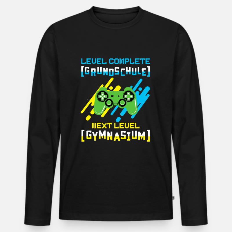 Gymnasium - Männer Premium Bio Langarmshirt - Schwarz