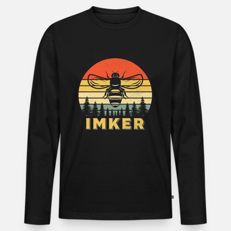 Imker - Männer Premium Bio Langarmshirt - Schwarz