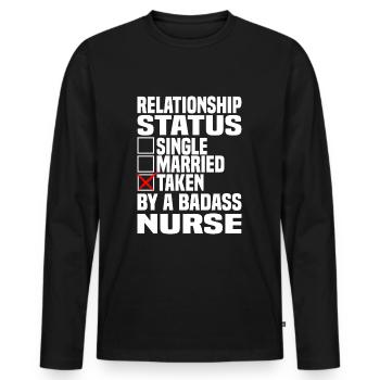 Pfleger Pflegekraft Beziehung Krankenschwester - Männer Premium Bio Langarmshirt - Schwarz - Vorne - Nico (187cm)