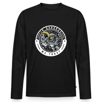 Affe Schimpanse Affen Menschenaffen Banane äffchen - Männer Premium Bio Langarmshirt - Schwarz - Vorne - Nico (187cm)
