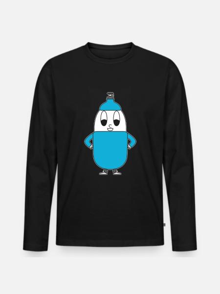 Helium bottle egg - Men's Premium Organic Long Sleeve Shirt - black