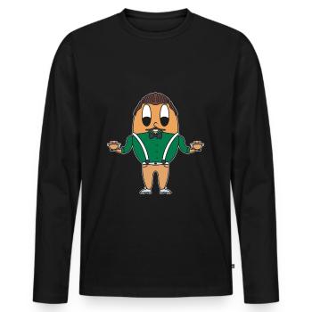 Italiener Ei - Männer Premium Bio Langarmshirt - Schwarz - Vorne - Nico (187cm)