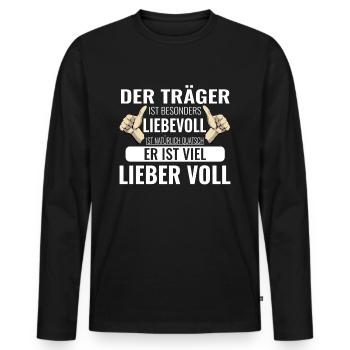 Liebevoll Lieber Voll Party Fun - Männer Premium Bio Langarmshirt - Schwarz - Vorne - Nico (187cm)