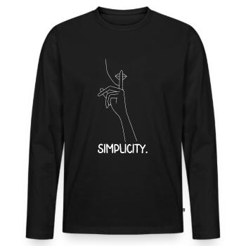 One Line Woman - Men's Premium Organic Long Sleeve Shirt - black - Front - Nico (187cm)
