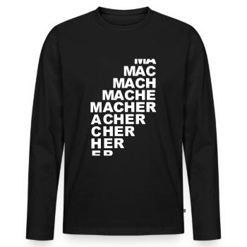 macher - Männer Premium Bio Langarmshirt - Schwarz - Vorne - Nico (187cm)