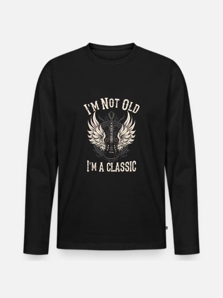 Gitarre Gitarristen Guitar Gitarrenspieler - Männer Premium Bio Langarmshirt - Schwarz