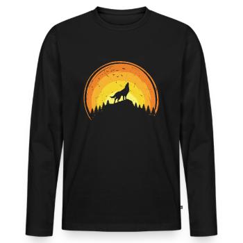 Arbre, Nature, Plein air, Forêt, Arbres, Protection de l’environnement - T-shirt manches longues Premium bio Homme - noir - Devant - Nico (187cm)