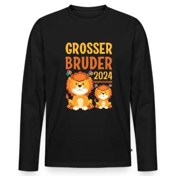 Kinder Junge Mädchen Kindergarten Ninja - Männer Premium Bio Langarmshirt - Schwarz - Vorne - Nico (187cm)