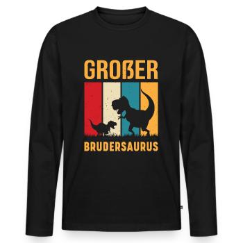 Kinder Junge Mädchen Kindergarten Ninja - Männer Premium Bio Langarmshirt - Schwarz - Vorne - Nico (187cm)