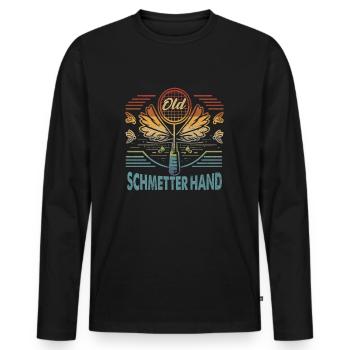 tennis, player, design, players, - Men's Premium Organic Long Sleeve Shirt - black - Front - Nico (187cm)