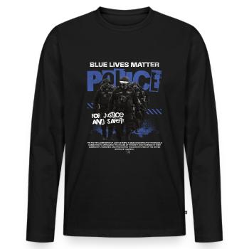 Polizei Polizist Cop - Männer Premium Bio Langarmshirt - Schwarz - Vorne - Nico (187cm)