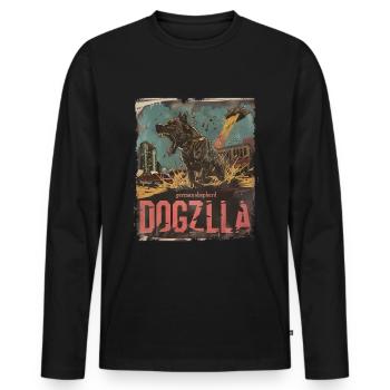 German Shepherd Dogzilla - Men's Premium Organic Long Sleeve Shirt - black - Front - Nico (187cm)