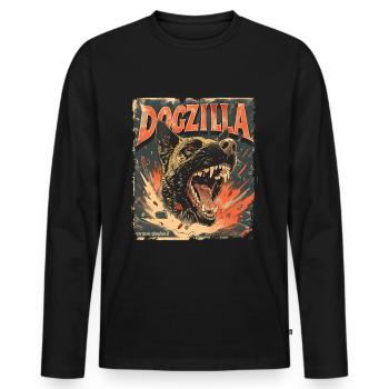 German Shepherd Dogzilla - Men's Premium Organic Long Sleeve Shirt - black - Front - Nico (187cm)
